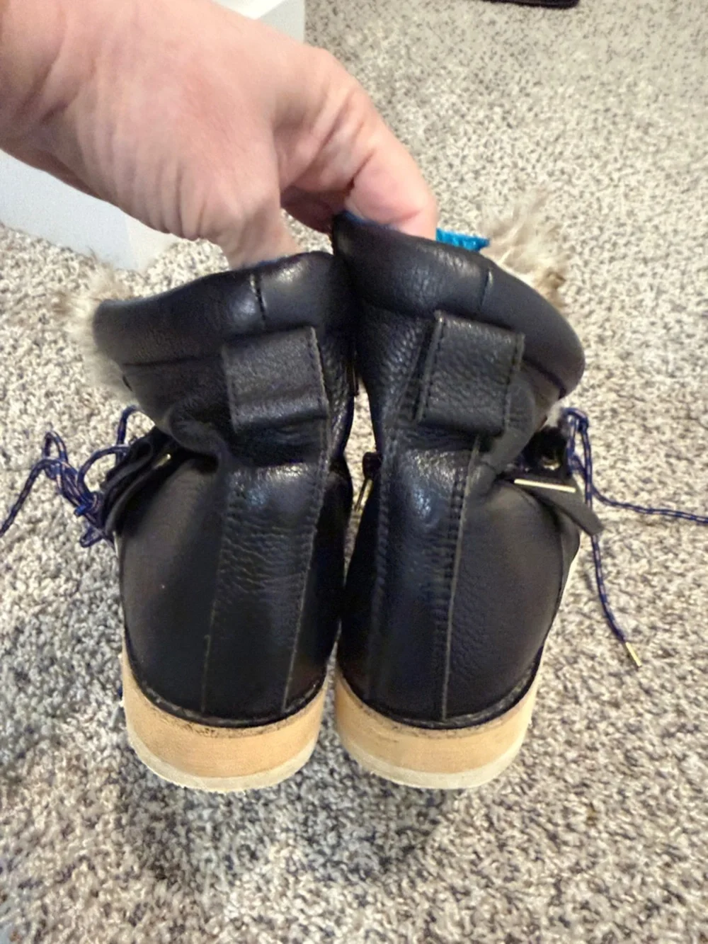 IRREGULAR CHOICE Big Mama LEATHER & FUR Chukka Biker Indian Boots WOMENS 11.5/12